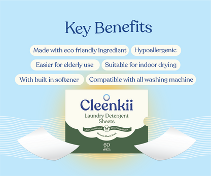 Eco Laundry Detergent Sheets - 30 Sheets (Up to 60 Washes)